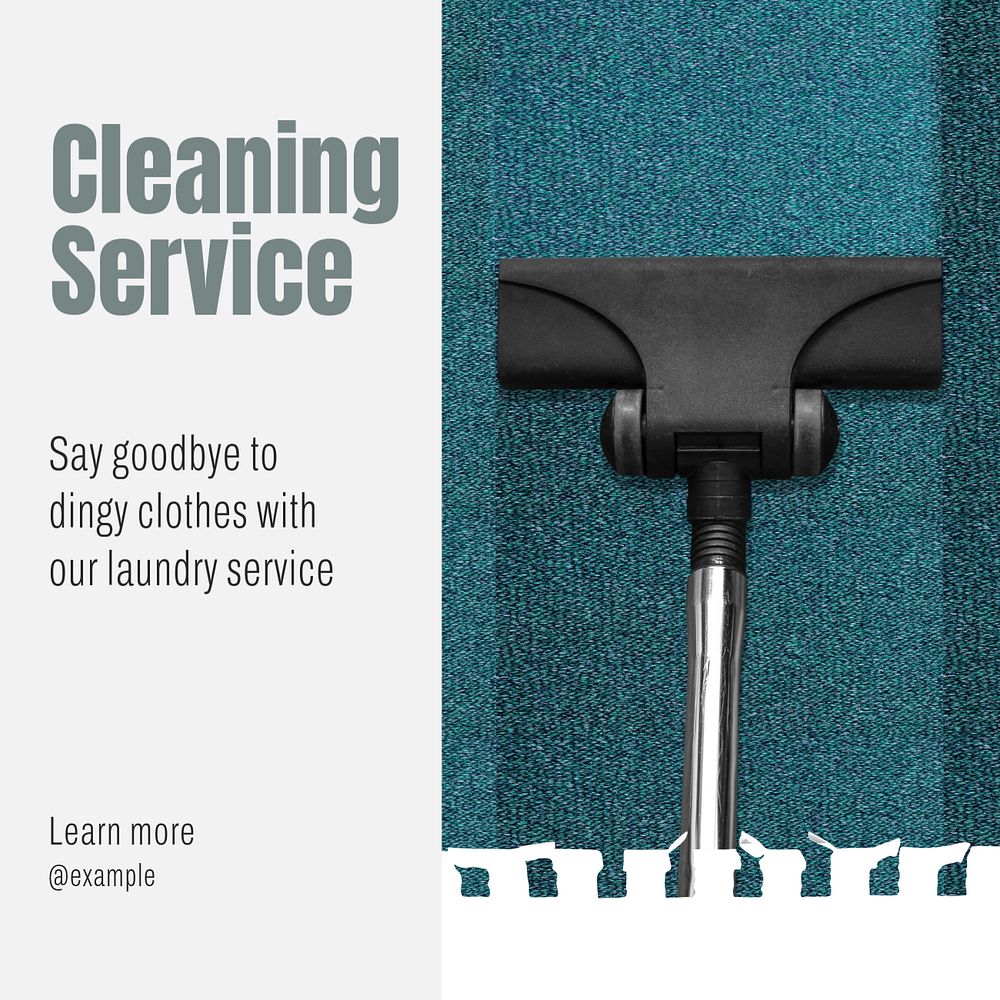 Cleaning service Instagram post template, editable text