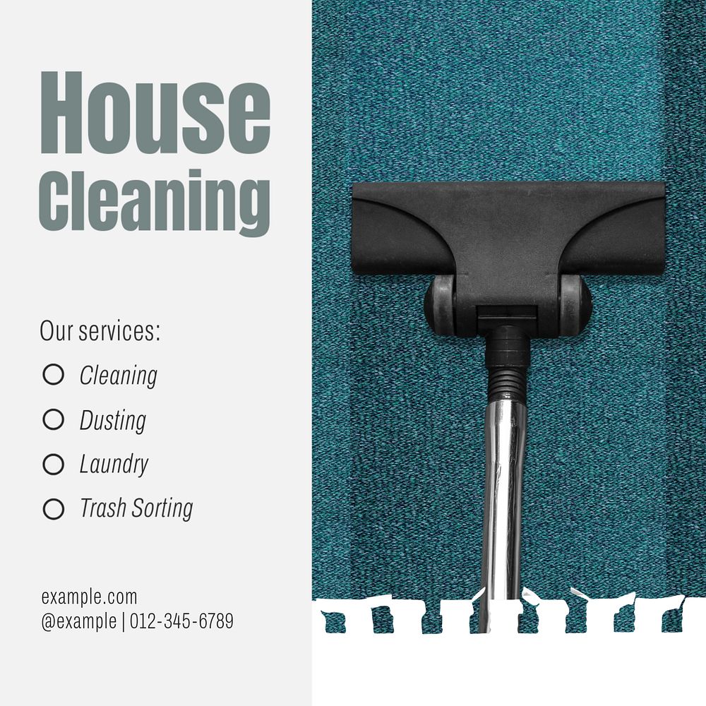 Cleaning service Instagram post template, editable text