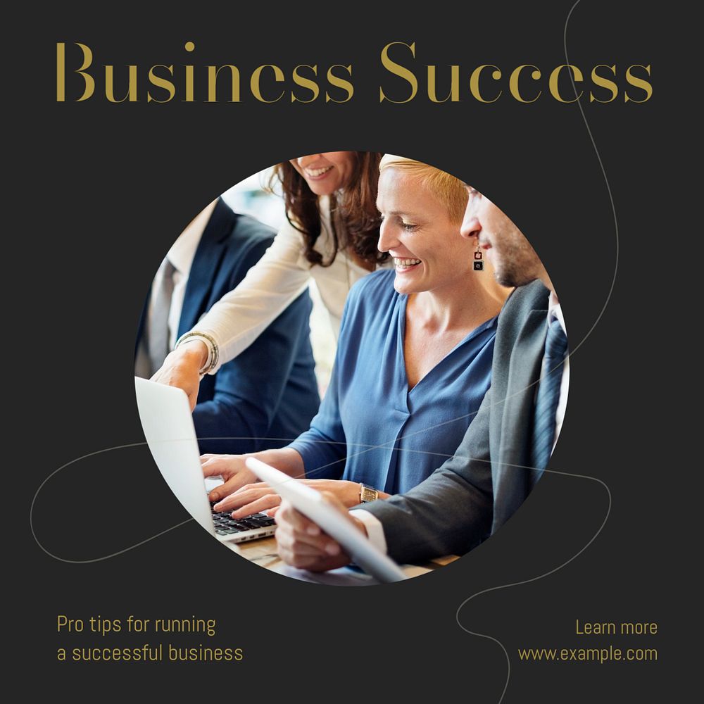 Business success Instagram post template, editable text