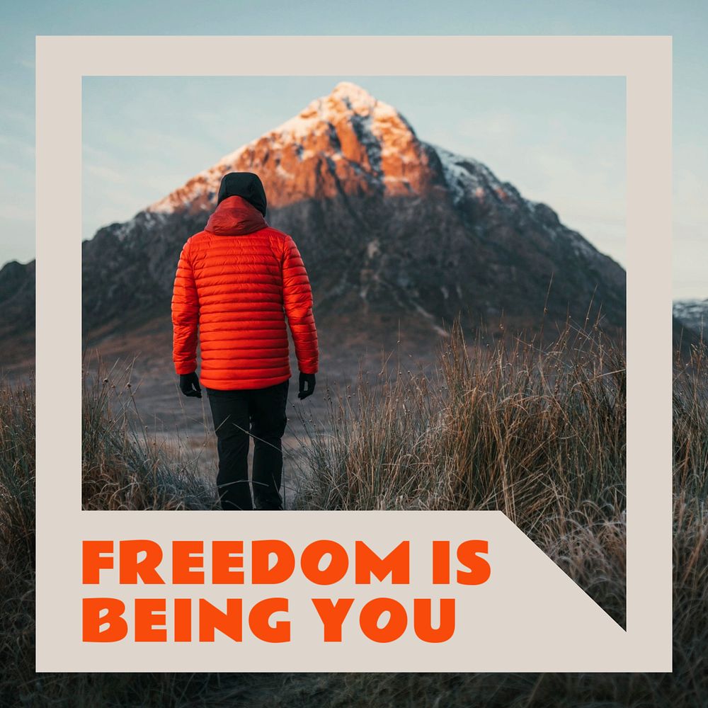 Freedom quote Instagram post template, editable text