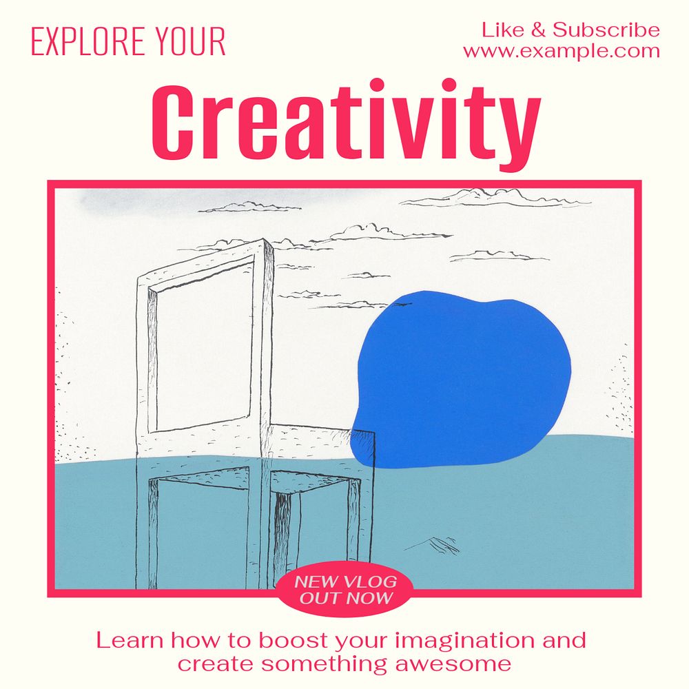 Explore creativity Instagram post template, editable text