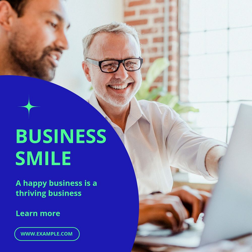 Business smile Instagram post template, editable text