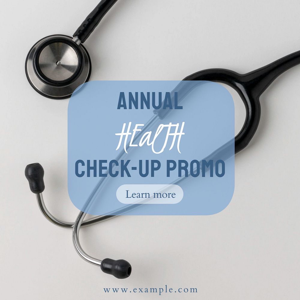 Annual health checkup  Instagram post template, editable text