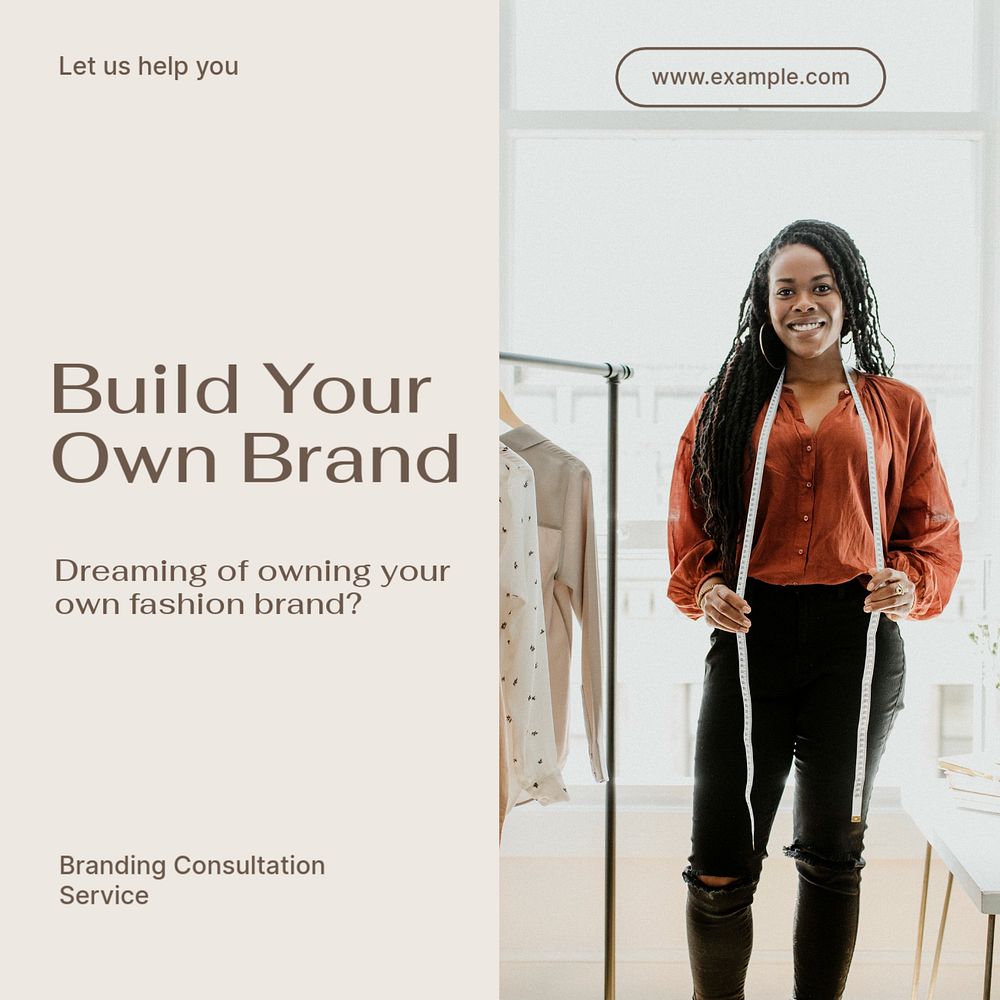 Build your brand Instagram post template, editable text