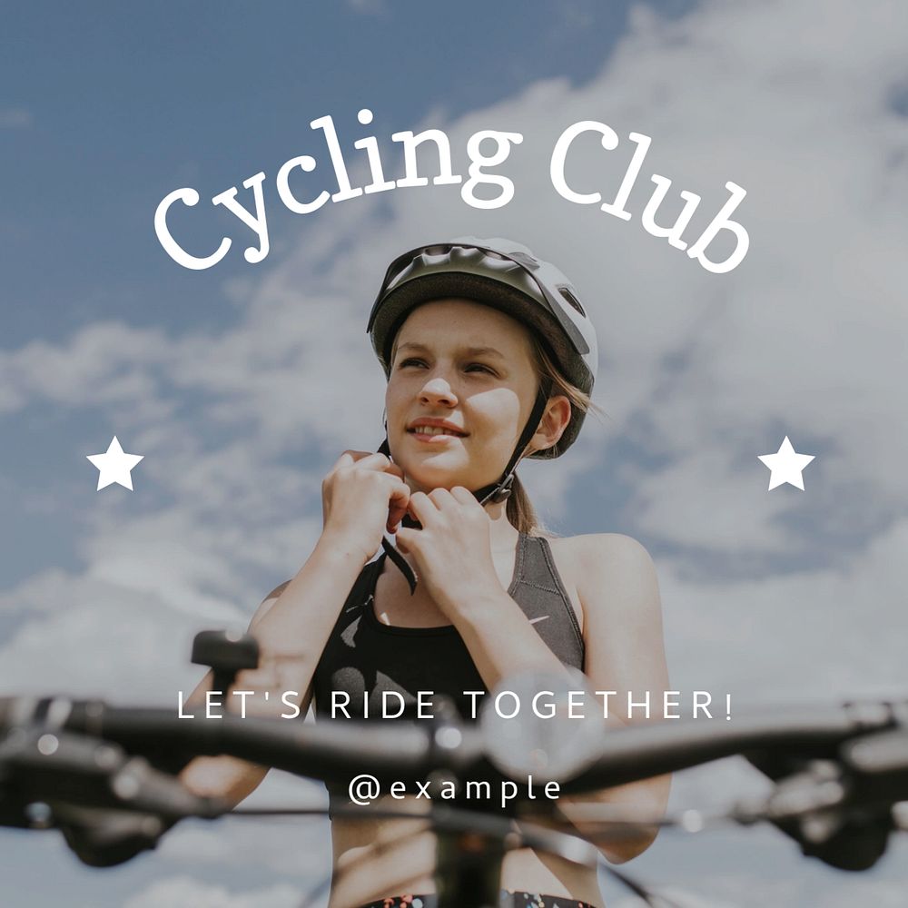 Cycling club Instagram post template, editable text