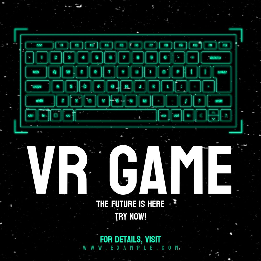 VR game Instagram post template, editable text