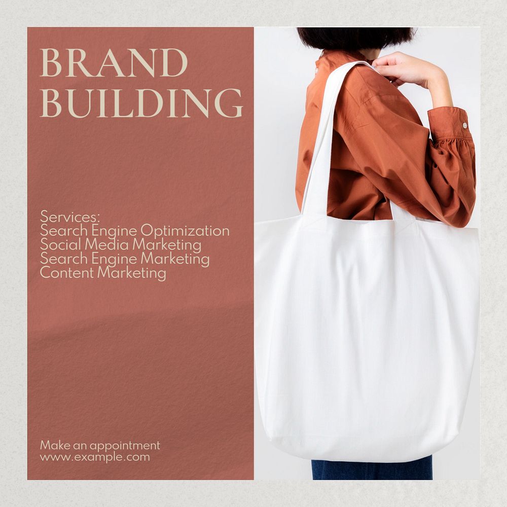 We build brands Instagram post template, editable text