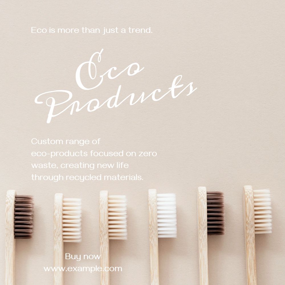 Eco products Instagram post template, editable text