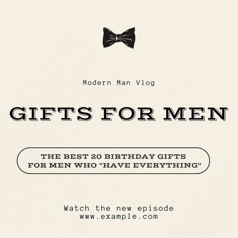 Gifts for men Instagram post template, editable design