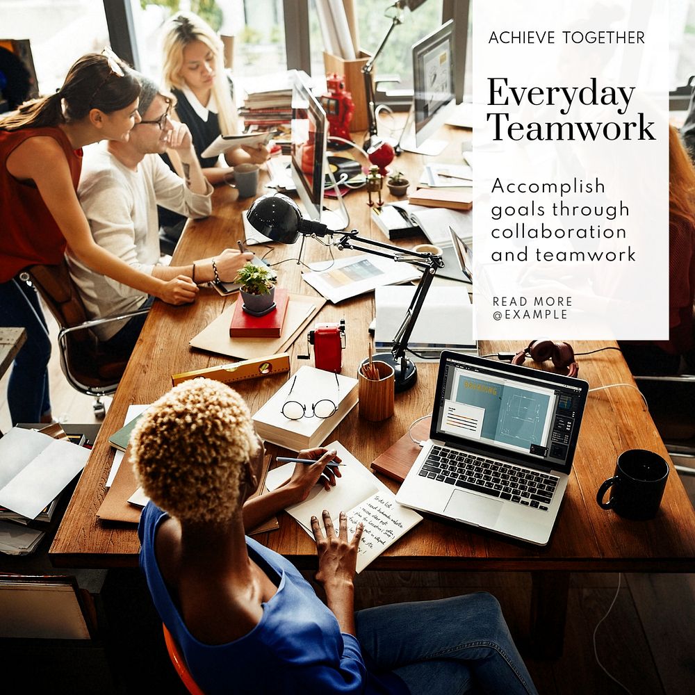 Teamwork Instagram post template, editable text