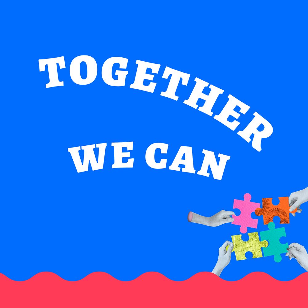 Together we can Instagram post template, editable design