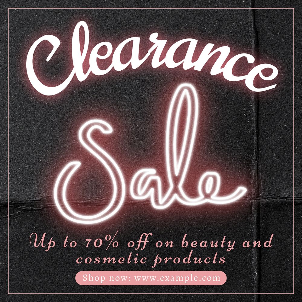 Clearance sale Instagram post template, editable text