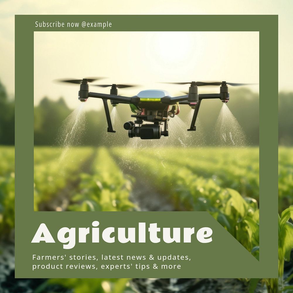 Agriculture & farming Instagram post template, editable text