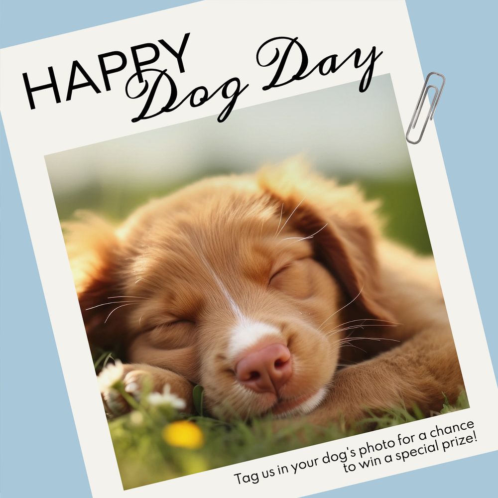 Happy dog day Instagram post template