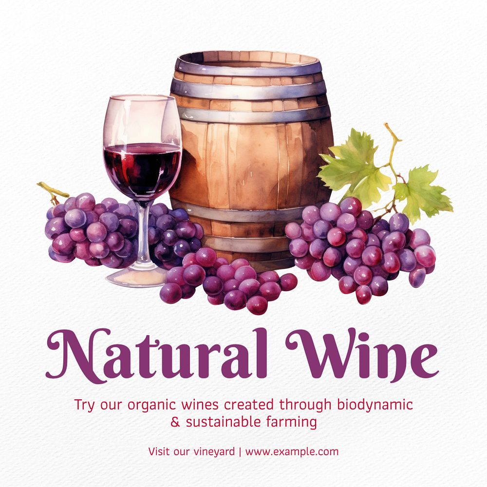 Natural wine Instagram post template