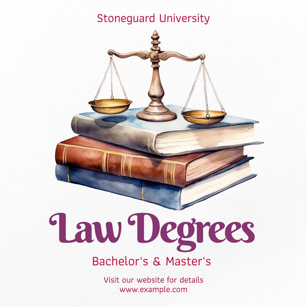 University law degrees Instagram post template