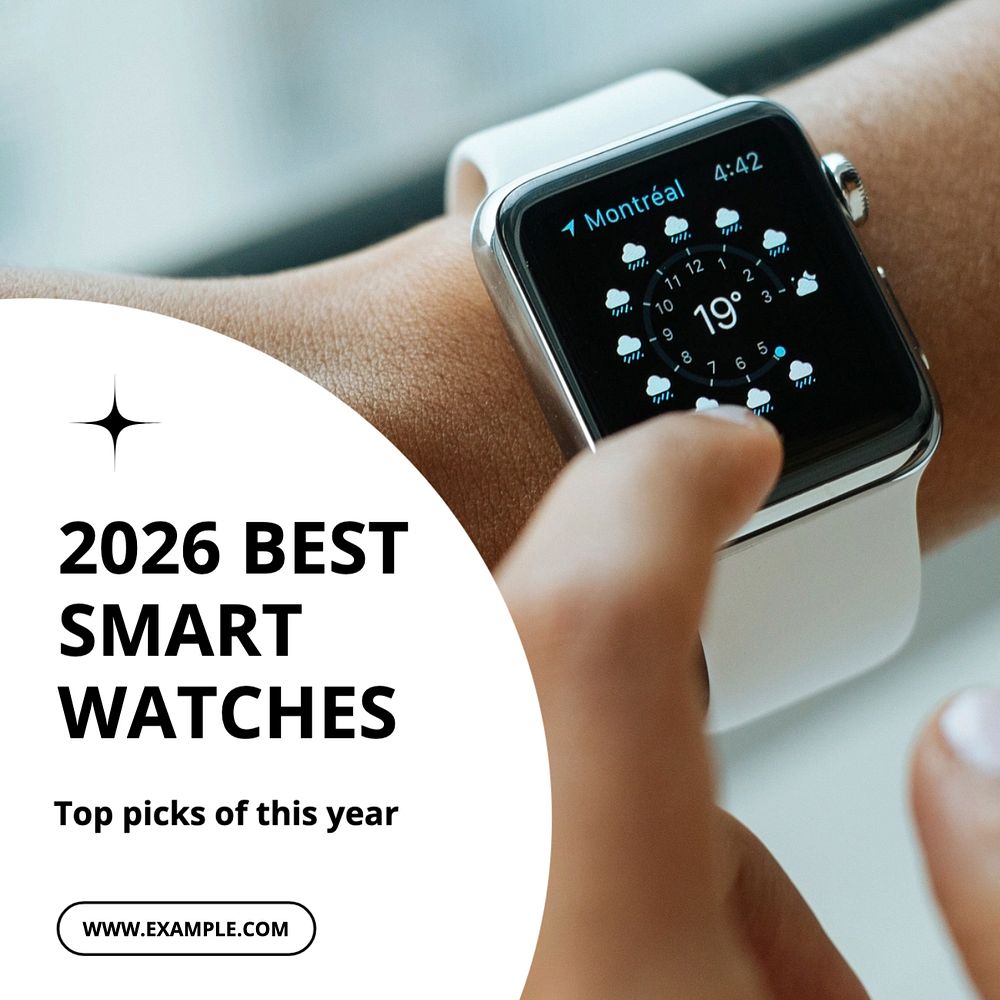 Best smartwatches Facebook post template, editable design