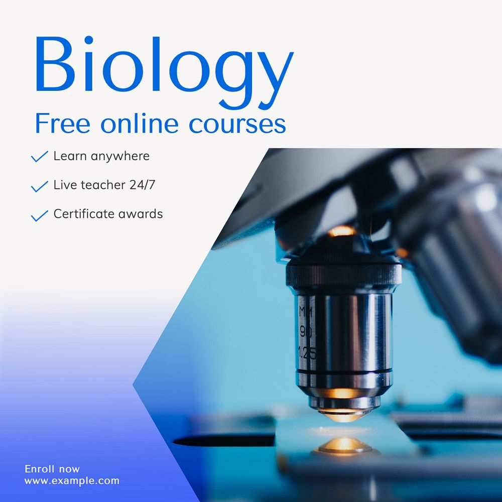 Biology online course Instagram post template