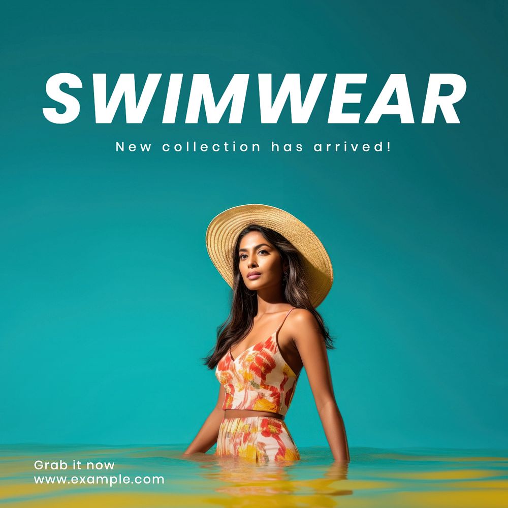 Swimwear Facebook post template, editable design