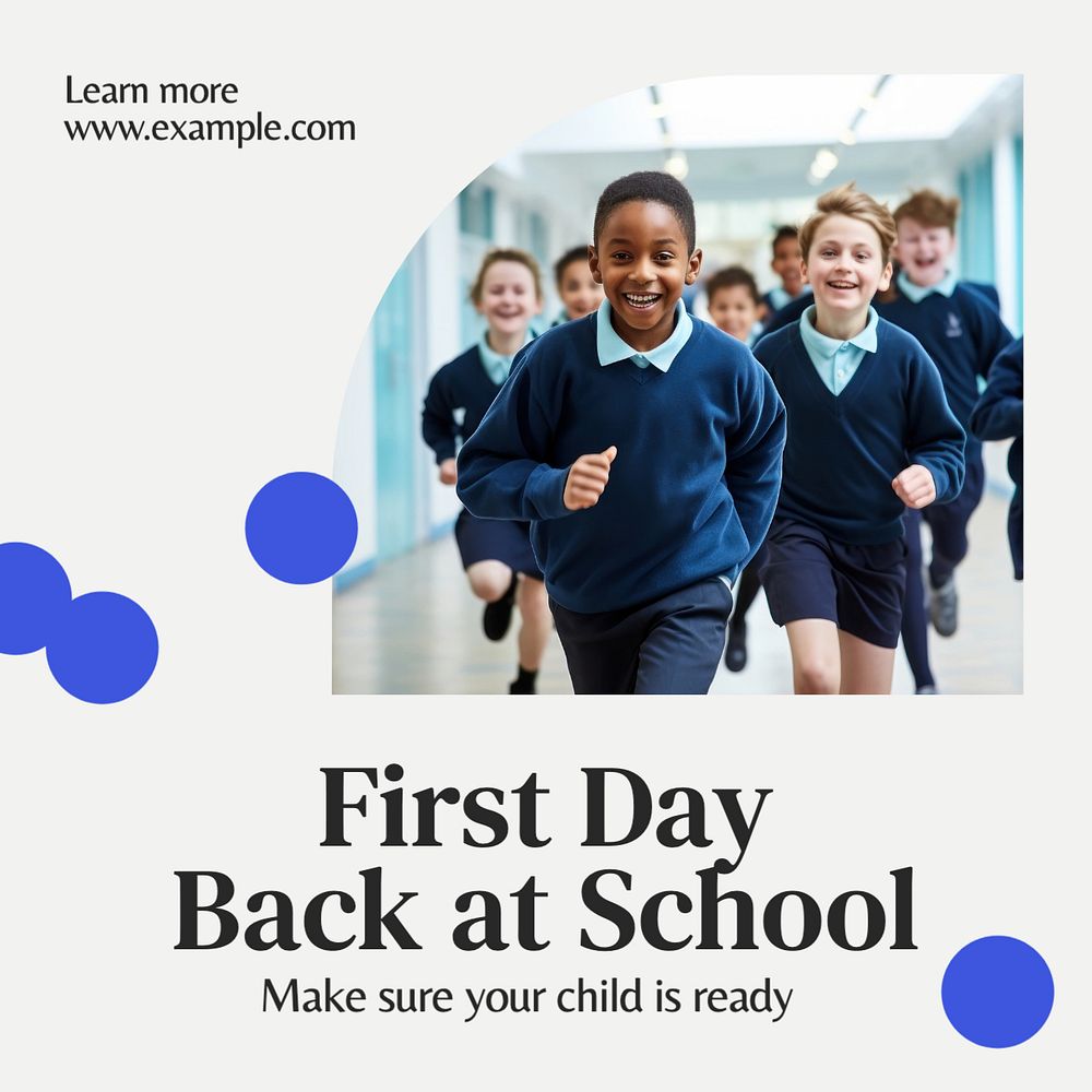 Back to school Facebook post template, editable design