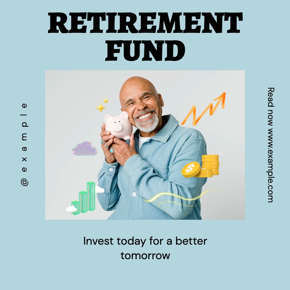 Retirement fund Instagram post template