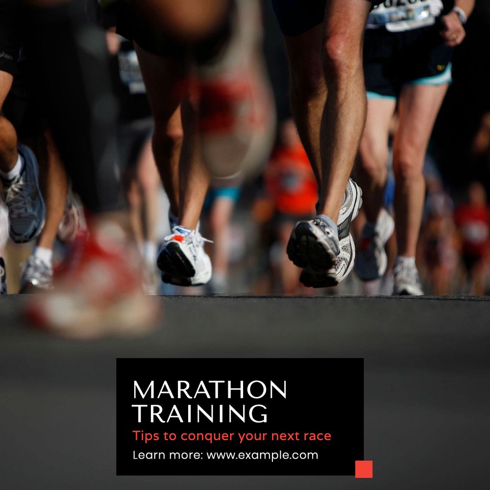 Marathon training Instagram post template