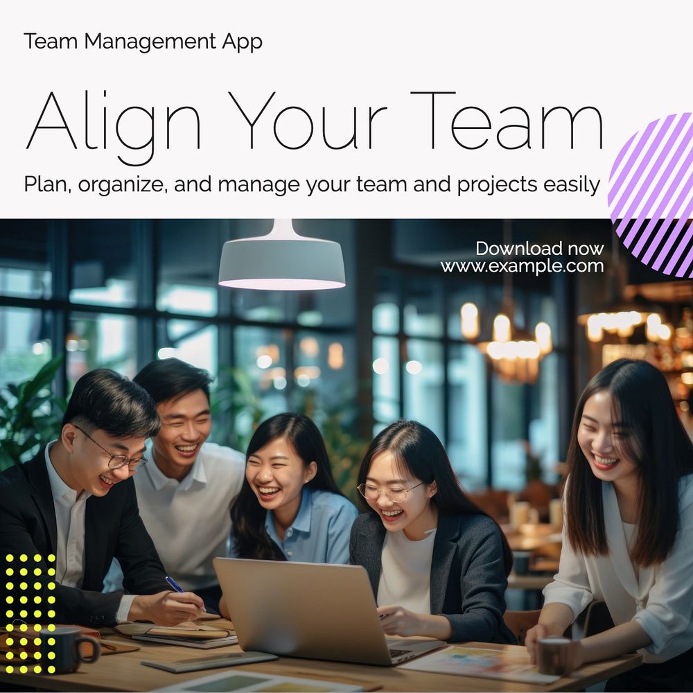 Management app Instagram post template