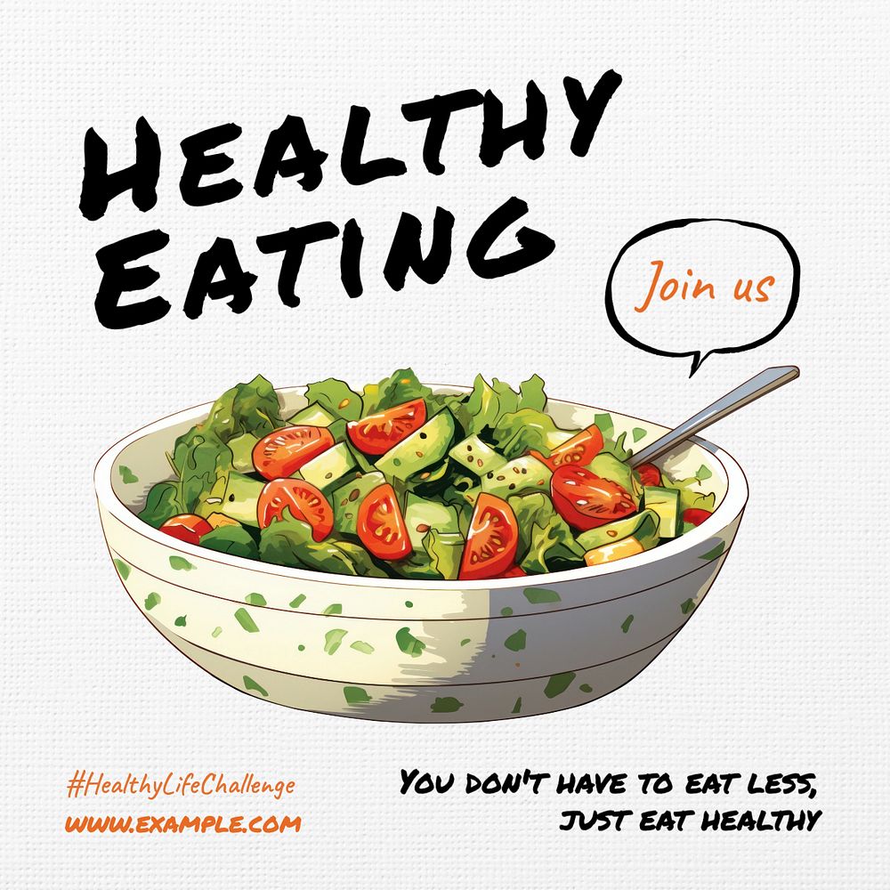 Healthy eating Instagram post template