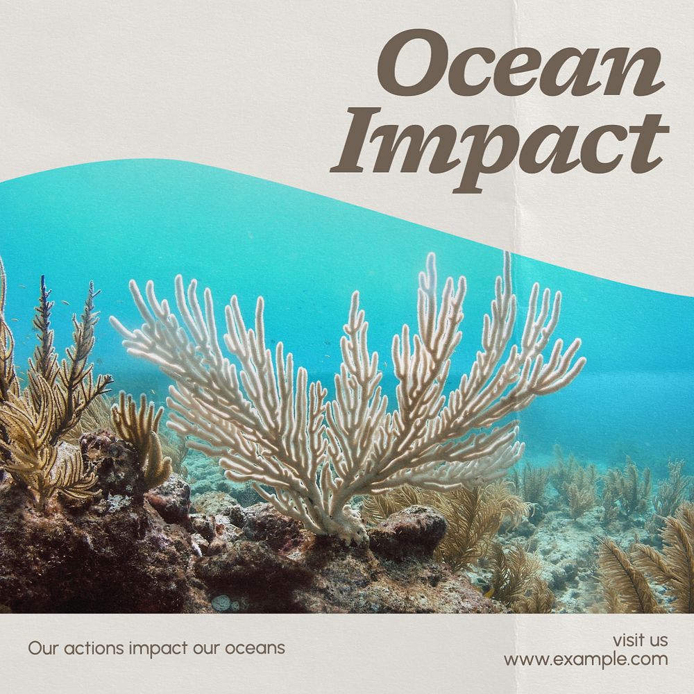 Ocean impact Instagram post template