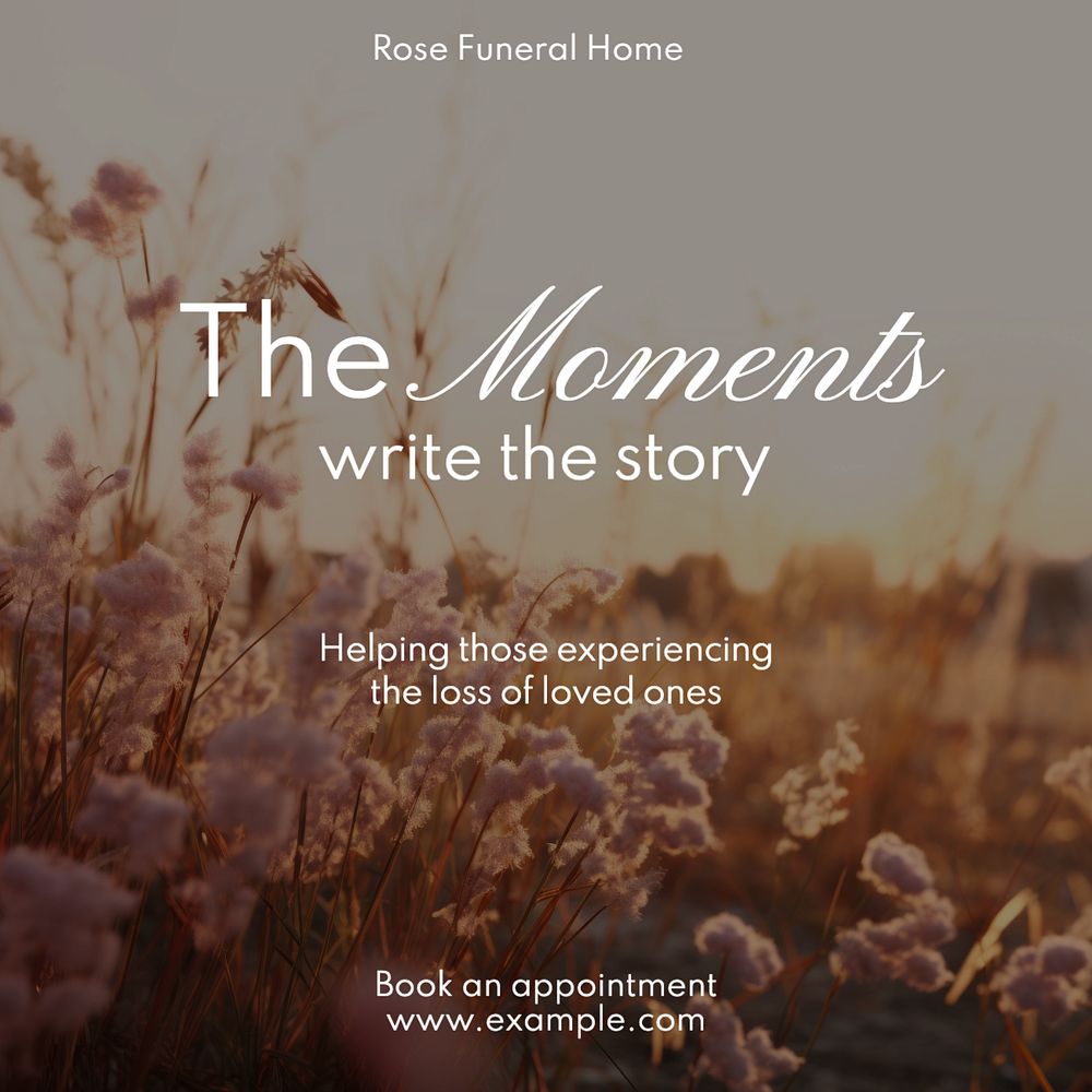 Funeral home Instagram post template