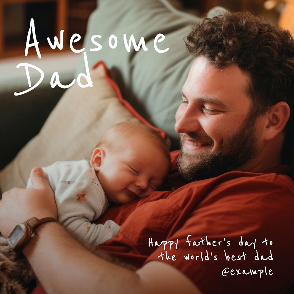 Awesome dad Instagram post template