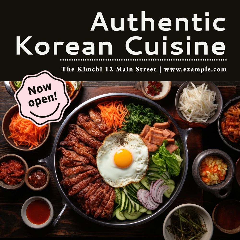 Korean cuisine Instagram post template