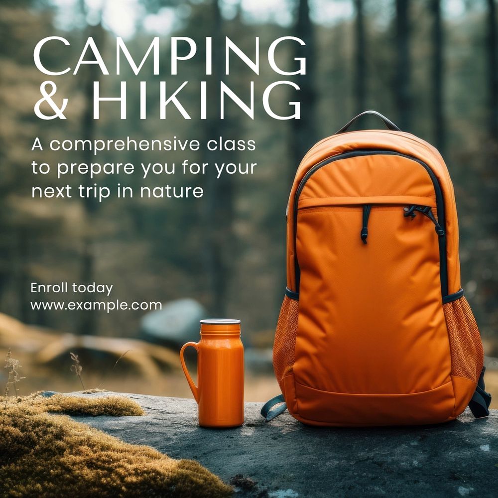 Camping & hiking Instagram post template