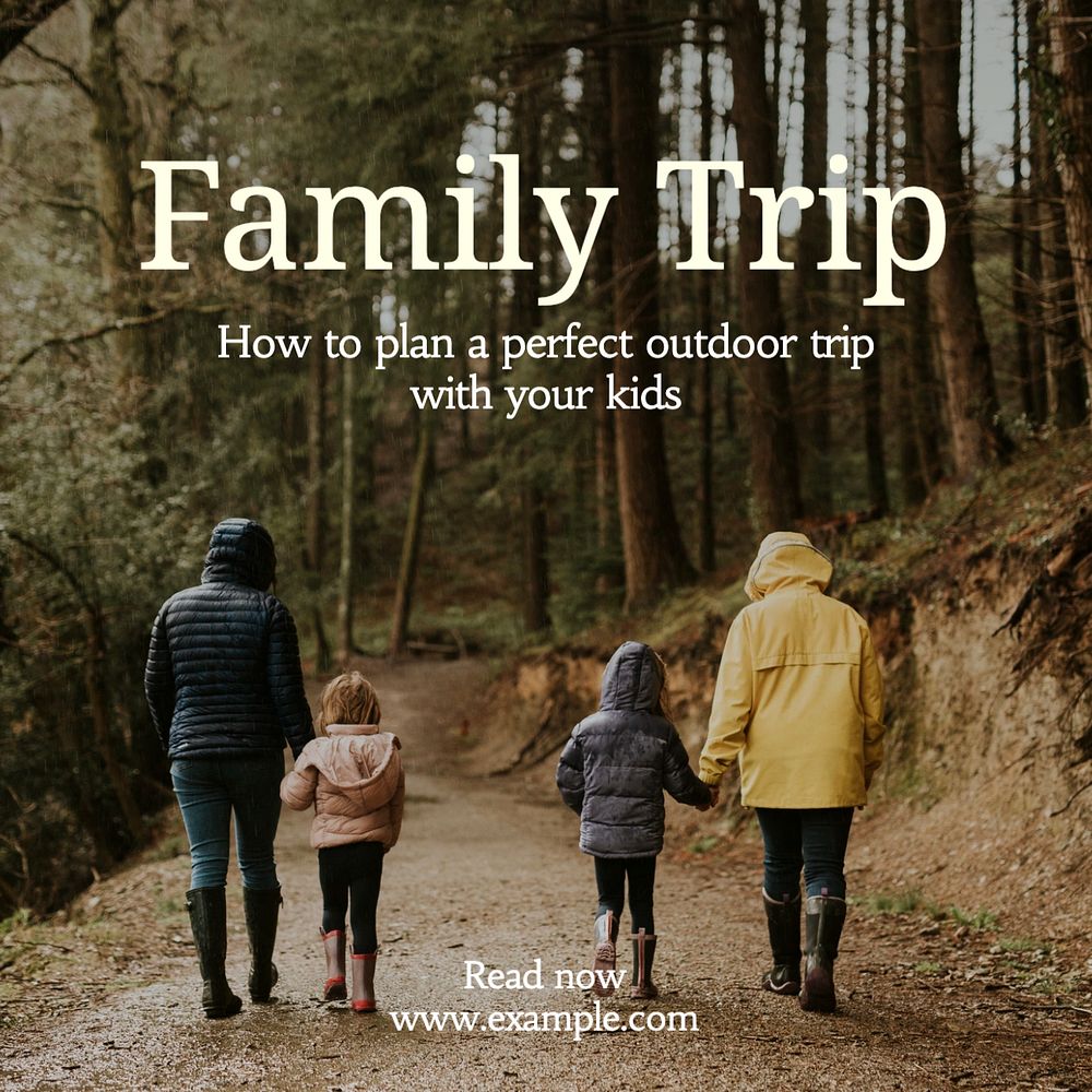 Family trip Instagram post template