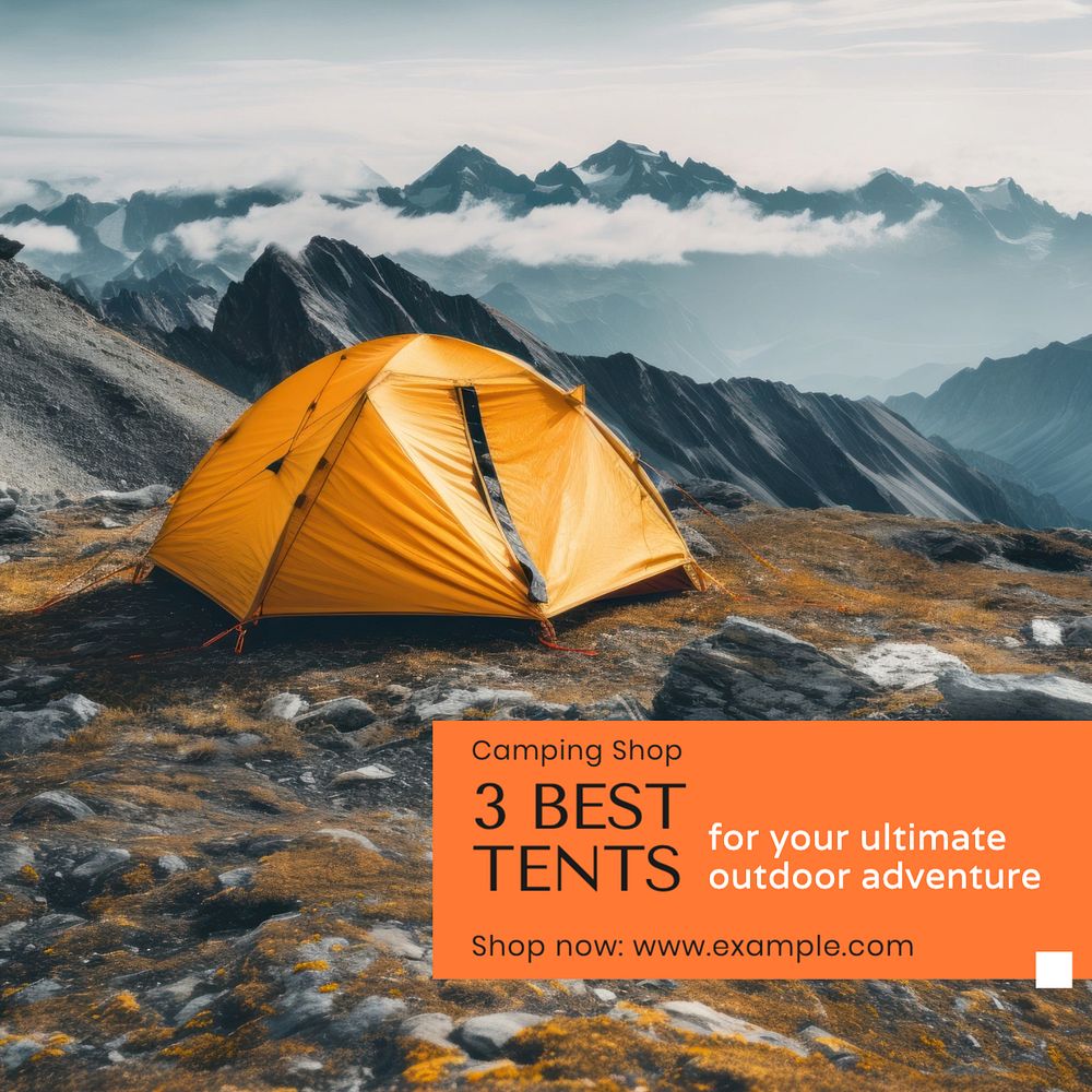 Best tents Instagram post template