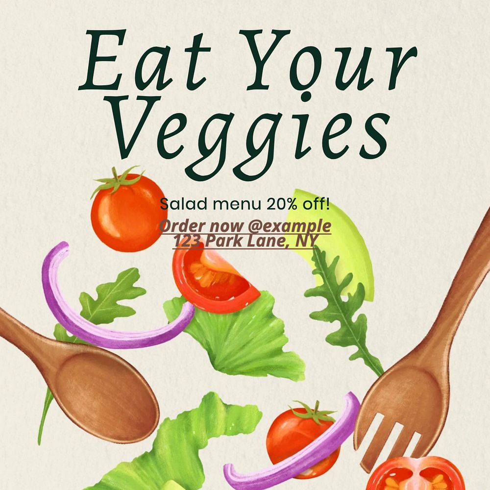 Eat your veggies Instagram post template