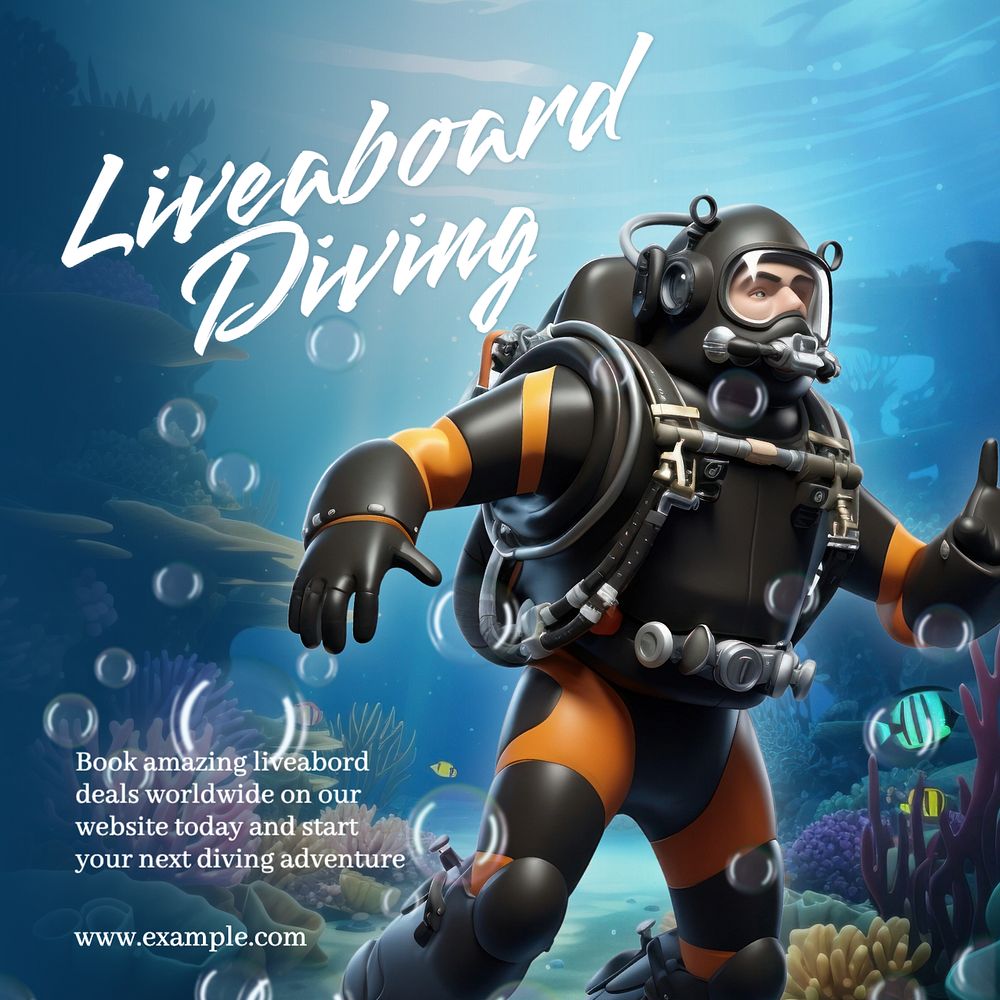 Liveaboard diving Instagram post template