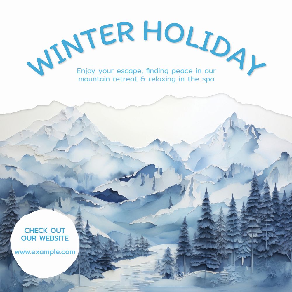 Winter holiday Instagram post template