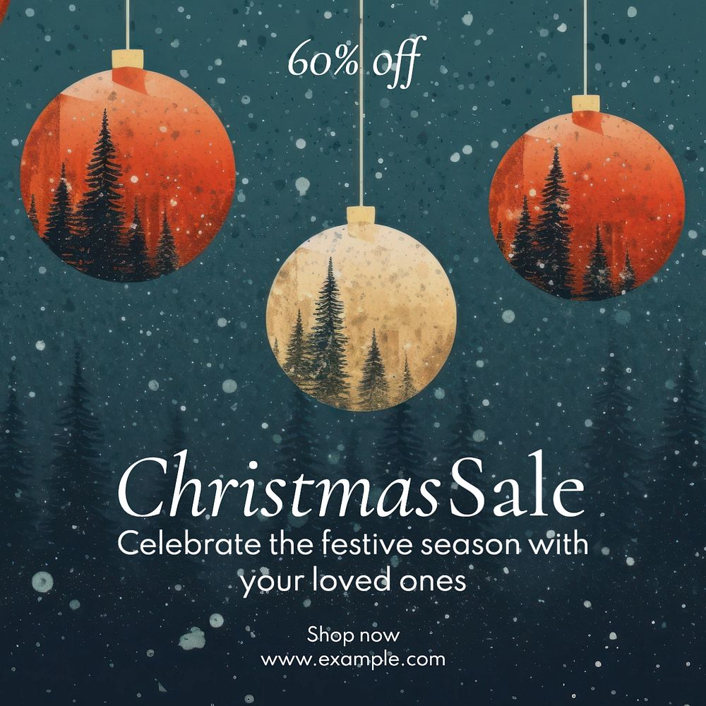 Christmas sale Instagram post template