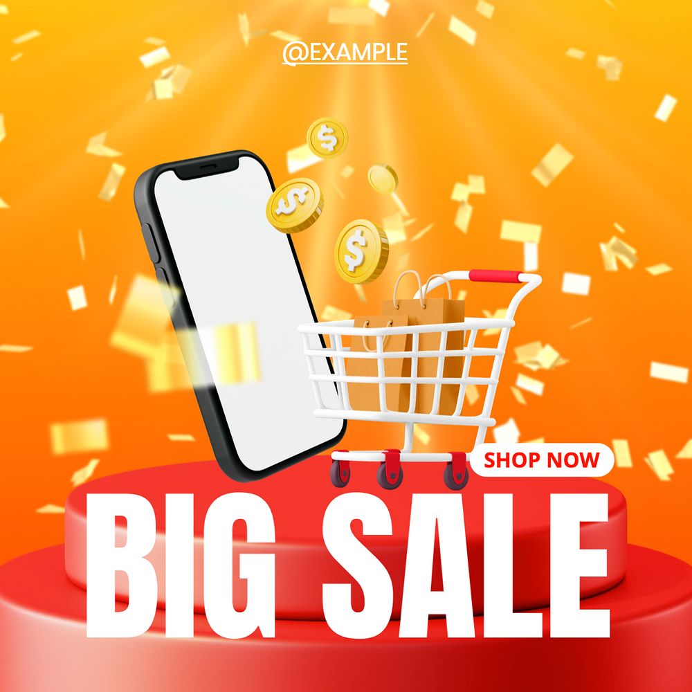 Big sale Facebook post template, editable design, community remix