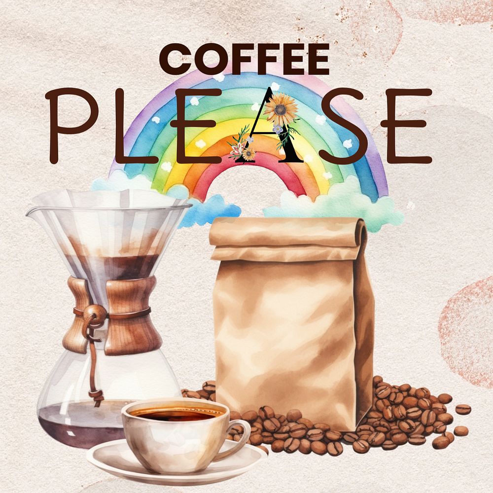 Coffee lover Facebook post template, editable design, community remix