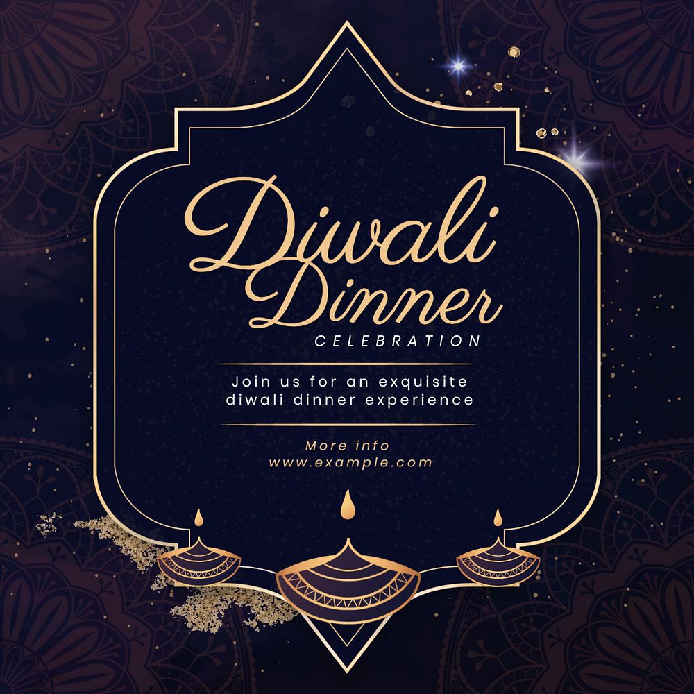 Diwali dinner celebration post template