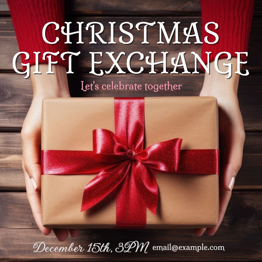 Christmas gift exchange Instagram post template