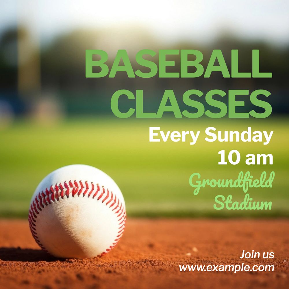 Baseball classes Instagram post template