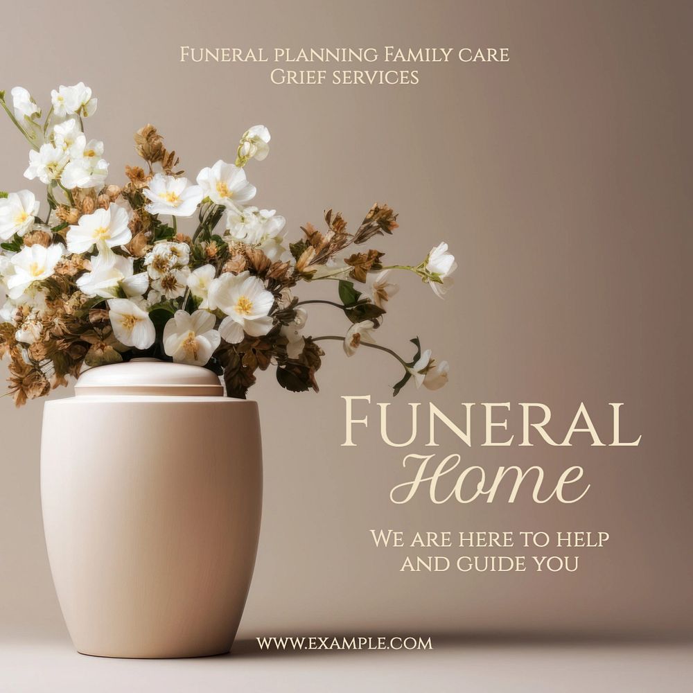 Funeral home Instagram post template