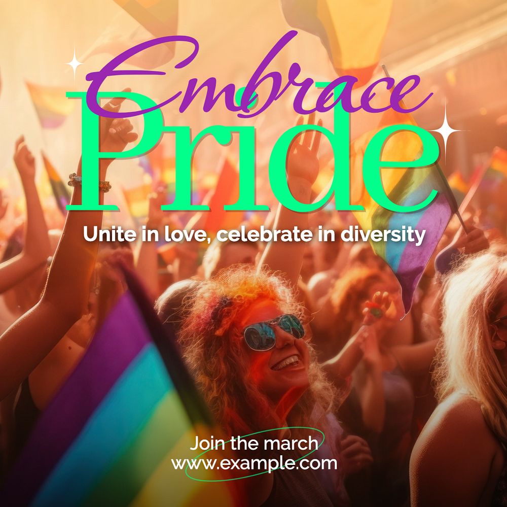 Embrace pride march Instagram post template