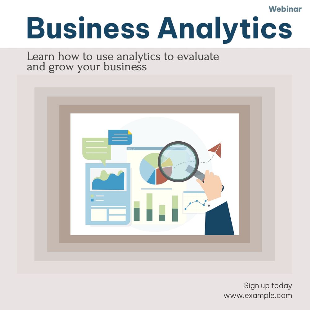 Business analytics Instagram post template