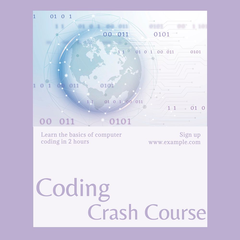 Coding crash course Instagram post template