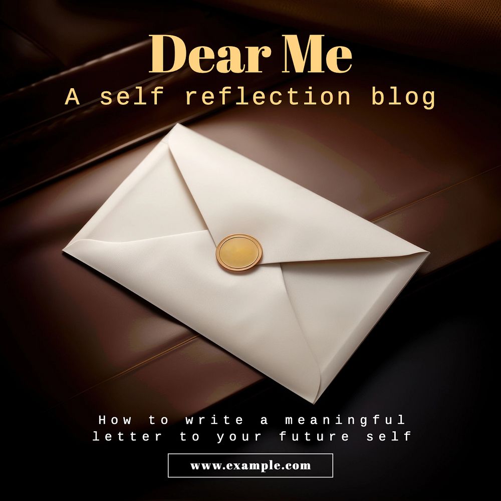 Future self letter Instagram post template, editable text