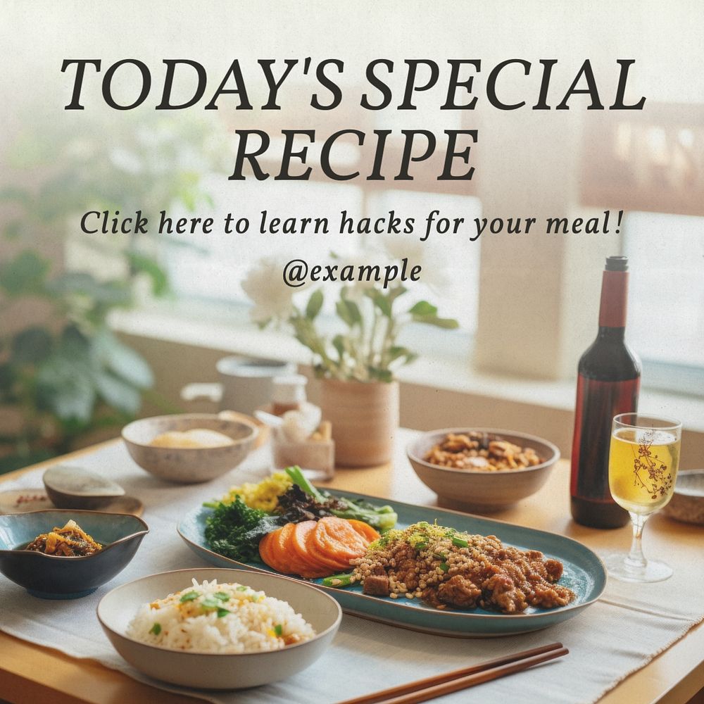 Today's special recipe Instagram post template, editable text